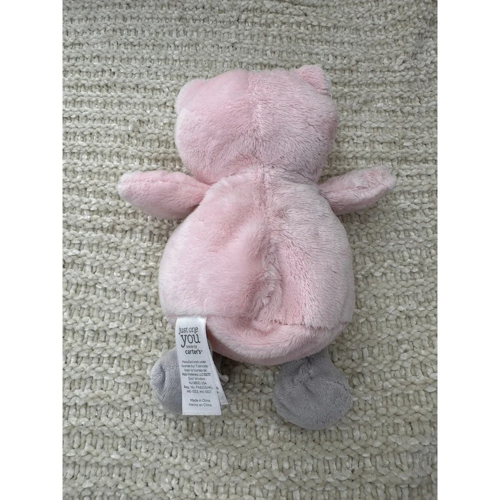 Carter's Just‎ One You Owl Plush Pink Grey Stuffed Animal Lovey Kids Toy 9 inch